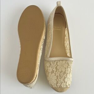 Stuart Weitzman Beige Lace Espadrilles